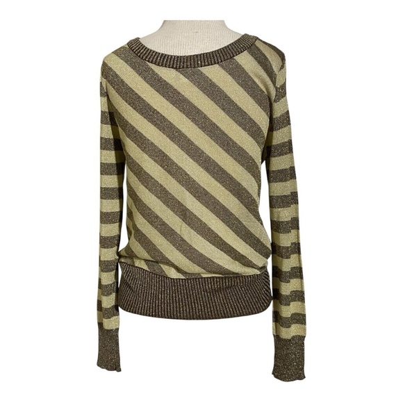 VINTAGE Daytrip Women's Striped Knit Metallic Sweater - Picture 3 of 9